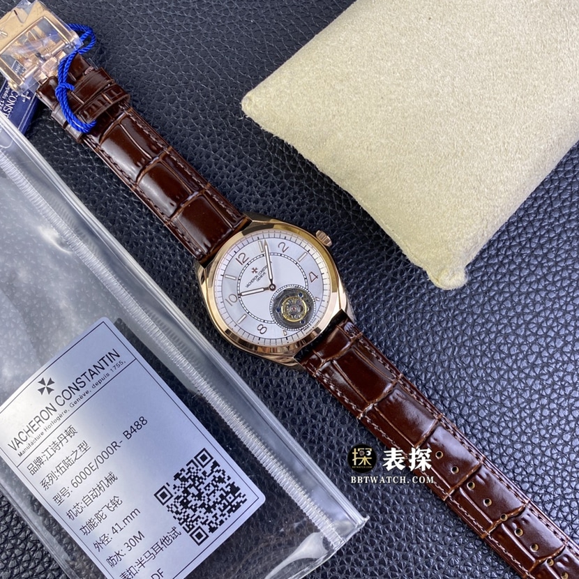 TFL factory Vacheron Constantin top-tier watch men's silver dialtourbillonleather strap picture and price front live photo