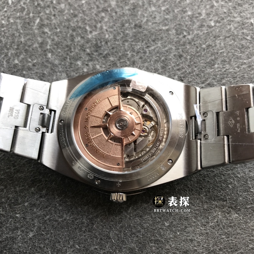 XF factory Vacheron Constantin 2000Vtop-tier high-quality watch men's dark gray plate steel bracelet model pictures and prices caseback live photo