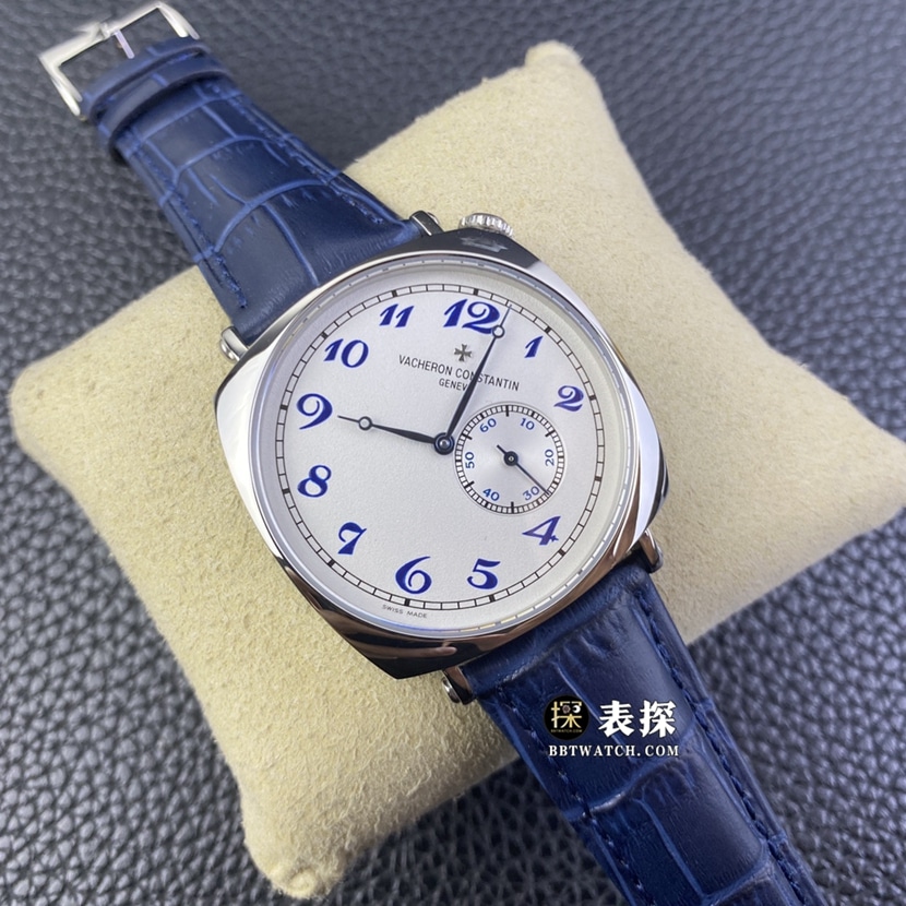 AI factory Vacheron Constantin historical masterpiece watch men's silver white dial crooked neck leather strap model pictures and prices front live photo