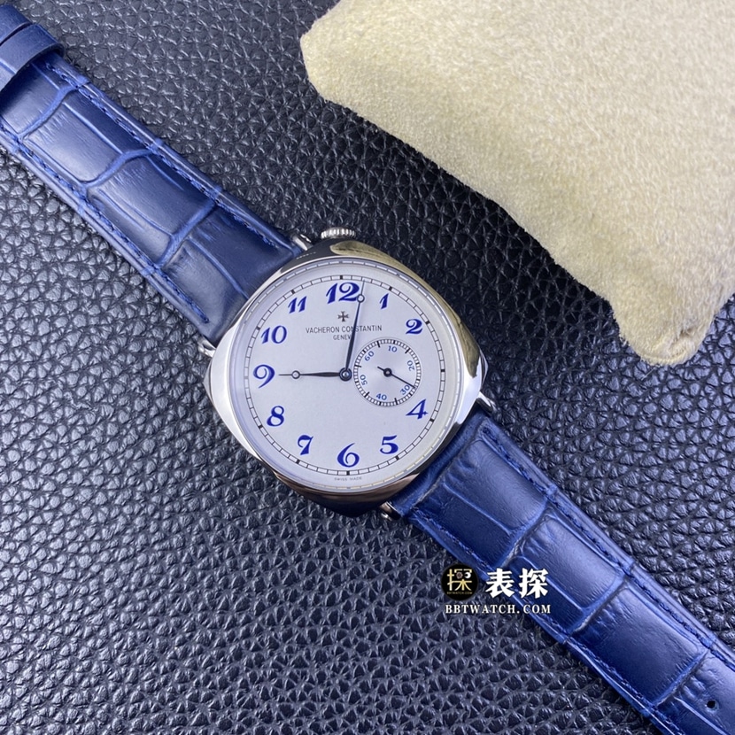 AI factory Vacheron Constantin historical masterpiece watch men's silver white dial crooked neck leather strap model pictures and prices front live photo