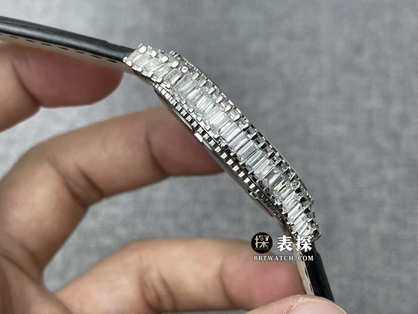 Vacheron Constantin watch ladies pavé diamond plate leather strap model pictures and prices side live photo
