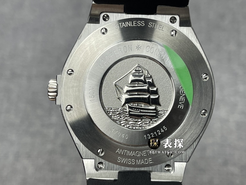 8F factory Vacheron Constantin top-tier watch men's black dialleather strap model pictures and prices caseback live photo