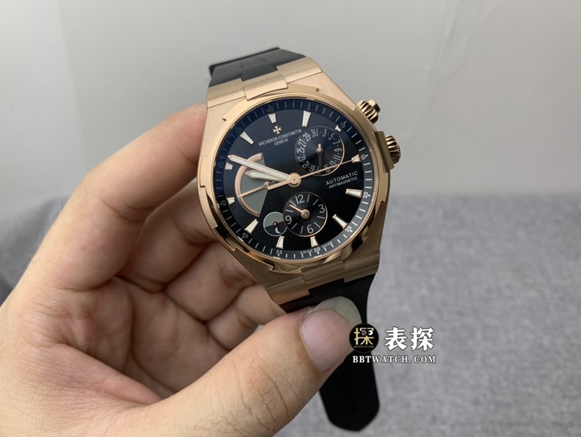 TWA factory Vacheron Constantin watch men's black dial dual time zone leather strap model pictures and prices front live photo