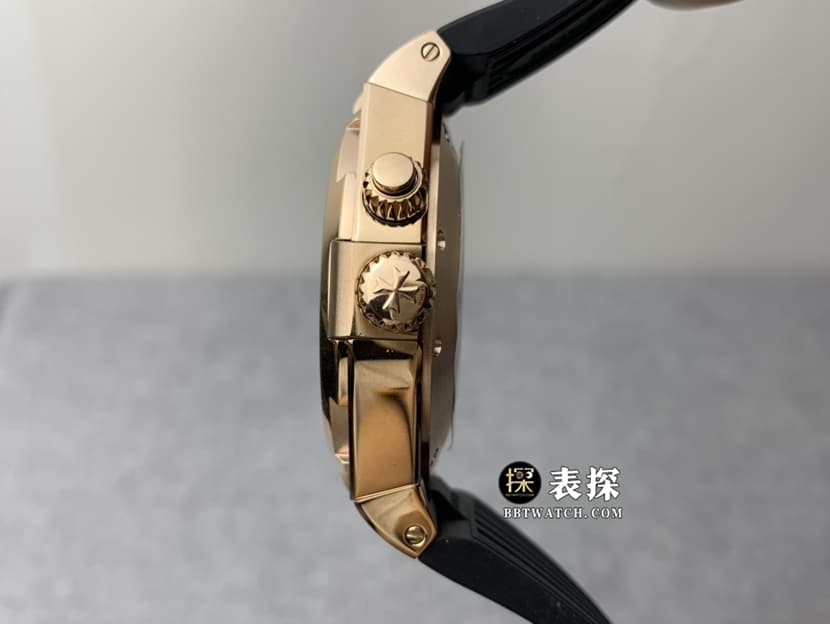 TWA factory Vacheron Constantin watch men's black dial dual time zone leather strap model pictures and prices side live photo
