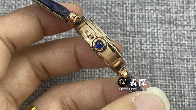 AF FactoryCartier Pasha watch women's silver white dial diamond leather strap model pictures and prices side live photo