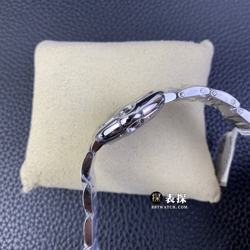 V6 factory Cartier blue balloon top-tier watch ladies silver white dialsteel bracelet model pictures and prices side live photo