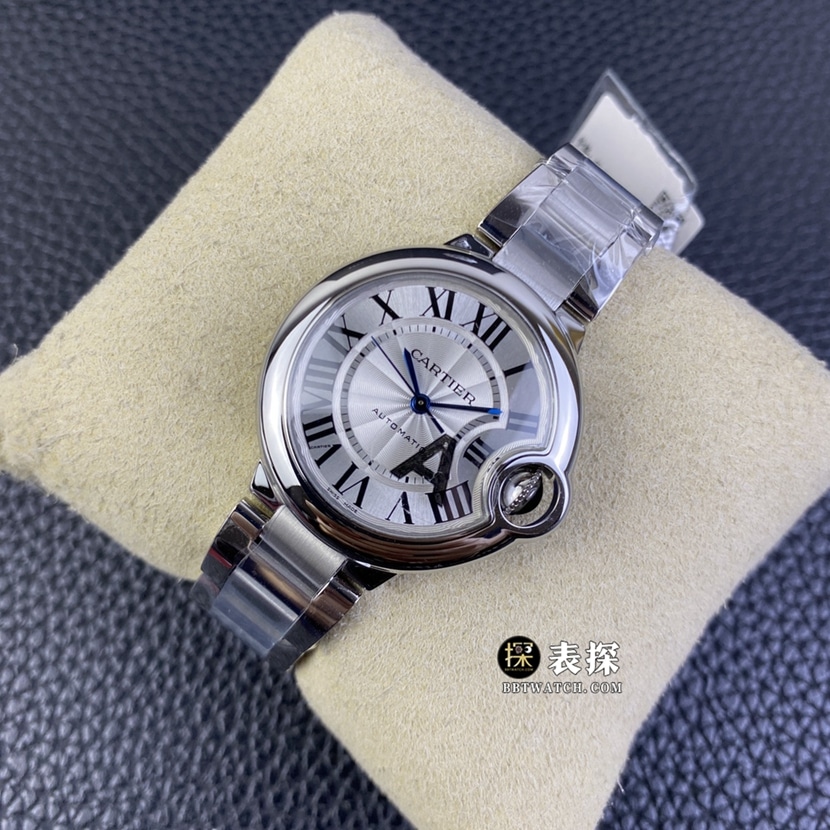 V6 factory Cartier blue balloon top-tier watch ladies silver white dialsteel bracelet model pictures and prices front live photo