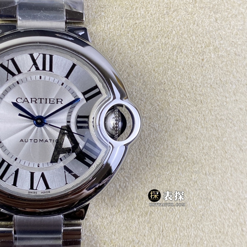 V6 factory Cartier blue balloon top-tier watch ladies silver white dialsteel bracelet model pictures and prices front live photo