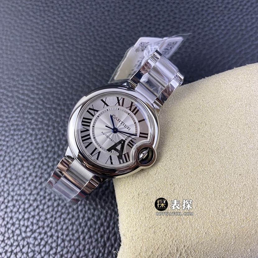 V6 factory Cartier blue balloon top-tier watch ladies silver white dialsteel bracelet model pictures and prices front live photo