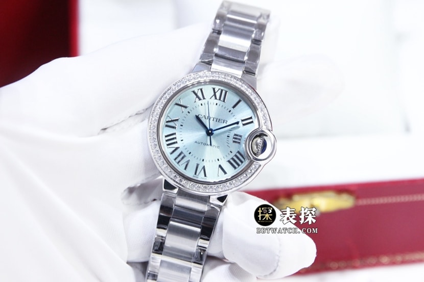 GTG factory Cartier blue balloon top-tier watch ladies blue dial diamond steel bracelet model pictures and prices front live photo