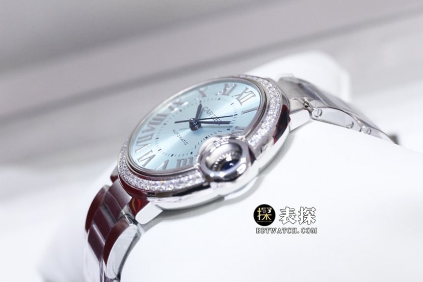 GTG factory Cartier blue balloon top-tier watch ladies blue dial diamond steel bracelet model pictures and prices side live photo