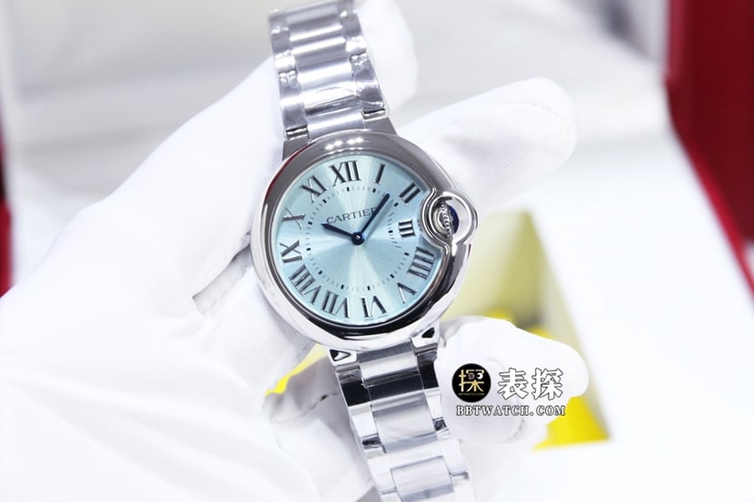 GTG Cartier blue balloon watch ladies light blue dialsteel bracelet model pictures and prices front live photo
