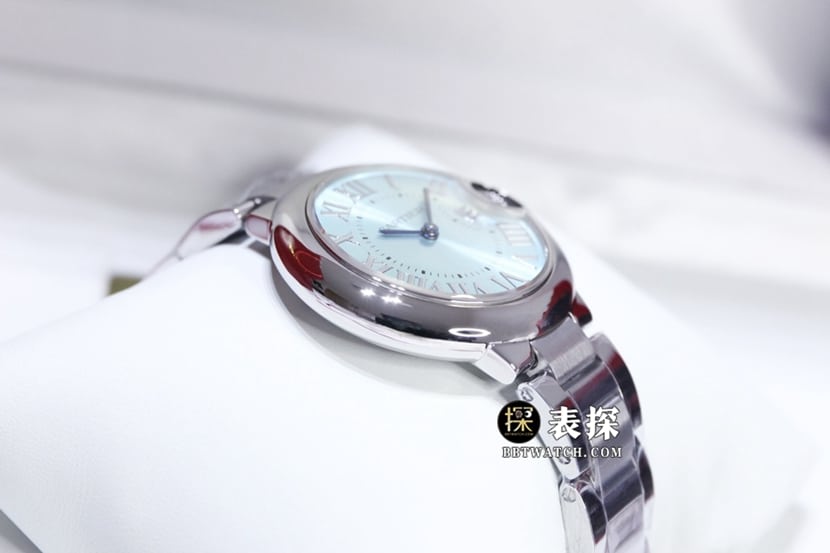 GTG Cartier blue balloon watch ladies light blue dialsteel bracelet model pictures and prices side live photo