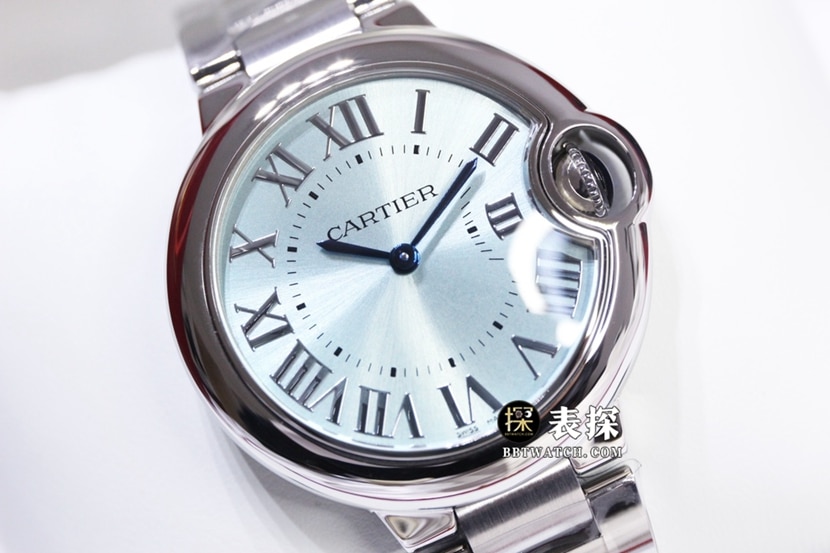 GTG Cartier blue balloon watch ladies light blue dialsteel bracelet model pictures and prices front live photo