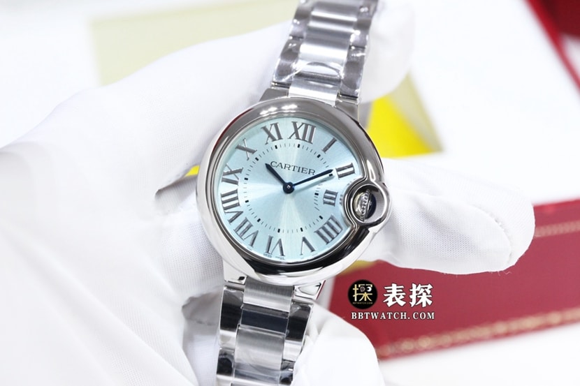 GTG Cartier blue balloon watch ladies light blue dialsteel bracelet model pictures and prices front live photo