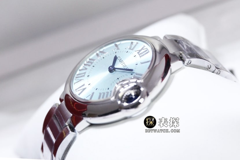 GTG Cartier blue balloon watch ladies light blue dialsteel bracelet model pictures and prices side live photo