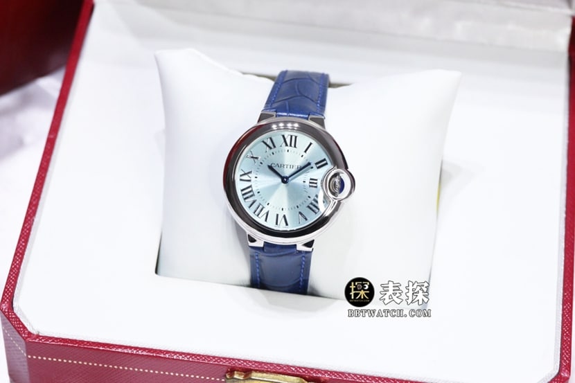 GTG Cartier blue balloon watch ladies blue dialleather strap model pictures and prices front live photo