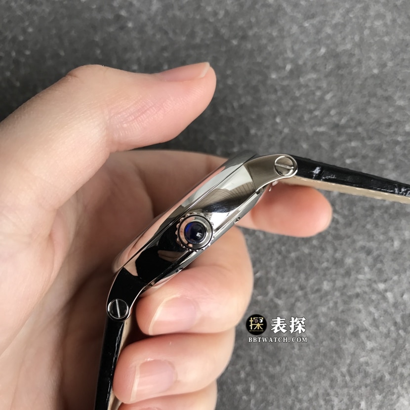BBR factory CartierW1556216super watch men's silver gray plate tourbillonleather strap model picture and price side live photo