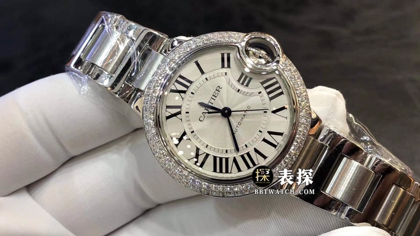 Cartier blue balloon top-tier watch women's white dial diamond steel bracelet model pictures and prices front live photo