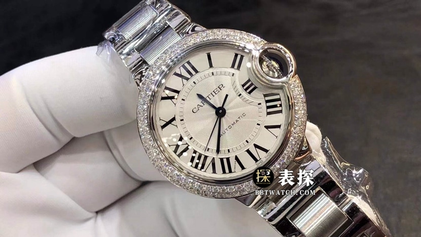 Cartier blue balloon top-tier watch women's white dial diamond steel bracelet model pictures and prices front live photo