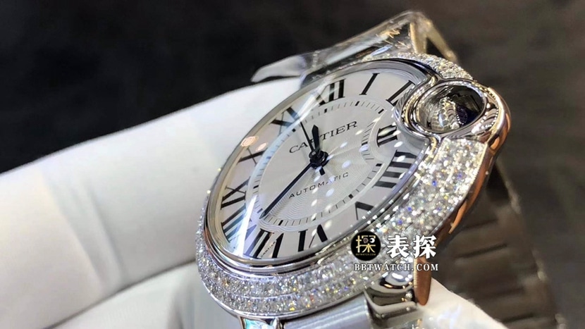 Cartier Blue Balloon top-tier watch women's white dial diamond steel bracelet model pictures and prices side live photo