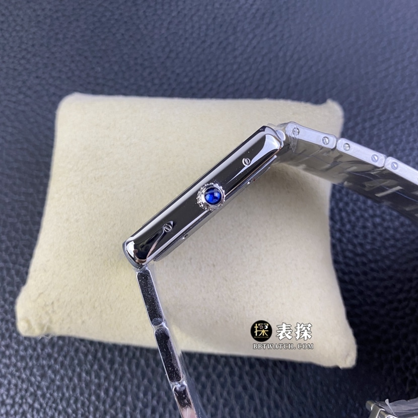 Cartier tank W5200028top-tier 1:1super watch men's silver white dialsteel bracelet picture and price side live photo