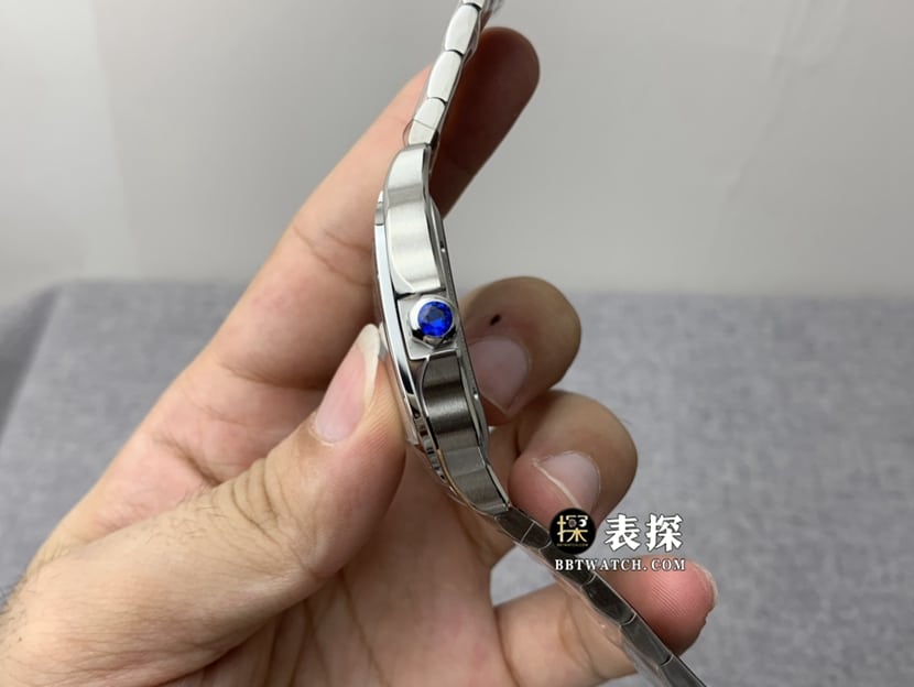 TW factory Cartier Santos watch men's hollow steel bracelet model pictures and prices side live photo