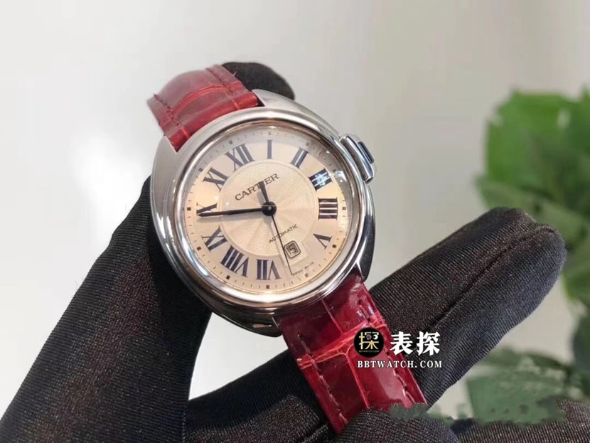 Cartier key top-tier 1:1high-quality watch ladies white dialleather strap model pictures and prices front live photo