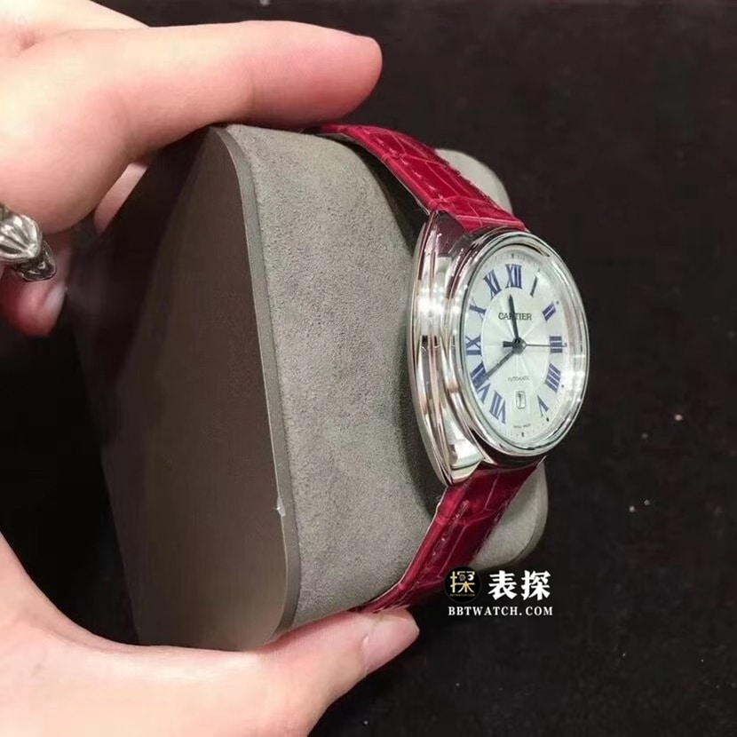 Cartier key top-tier high-quality watch women's white dialleather strap model pictures and prices side live photo