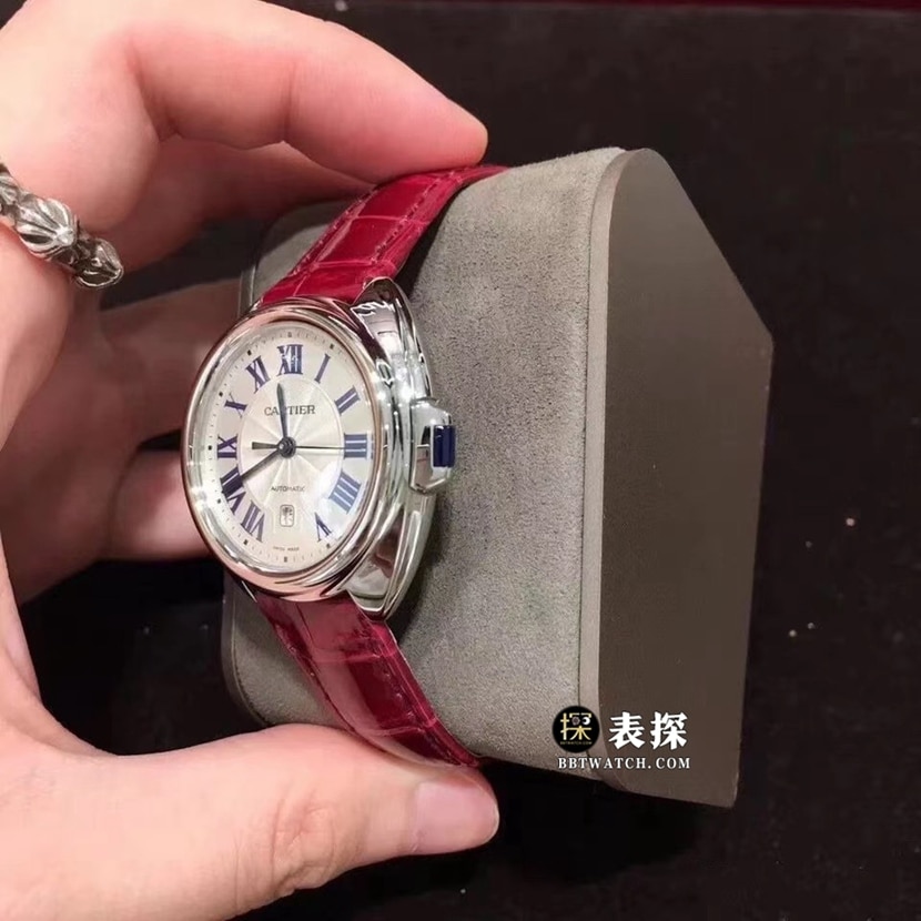 Cartier key top-tier high-quality watch women's white dialleather strap model pictures and prices side live photo