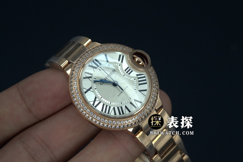 V6 factory Cartier blue balloon top-tier high-quality watch ladies white dial blue needle steel bracelet model pictures and prices front live photo
