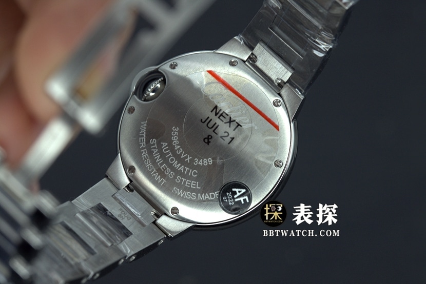 AF FactoryCartier blue balloon top-tier 1:1super watch ladies pink dial blue needle steel bracelet model pictures and prices caseback live photo