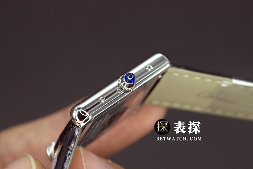 DR factory Cartier tank top-tier 1:1super watch ladies white dial blue needle leather strap model pictures and prices side live photo