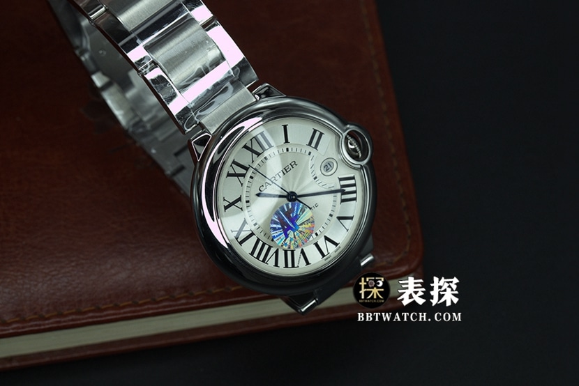AF FactoryCartier blue balloon watch men's white dial blue needle steel bracelet model pictures and prices front live photo