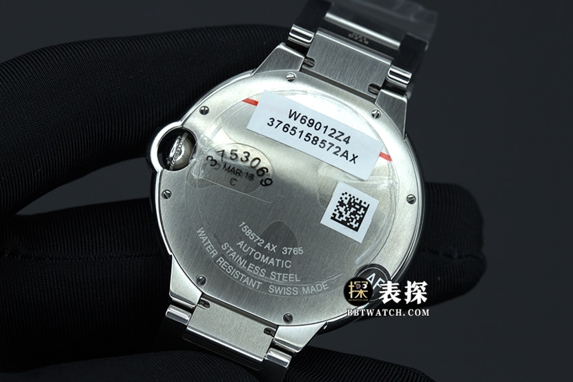 AF FactoryCartier blue balloon top-tier watch men's white dialsteel bracelet picture and price caseback live photo