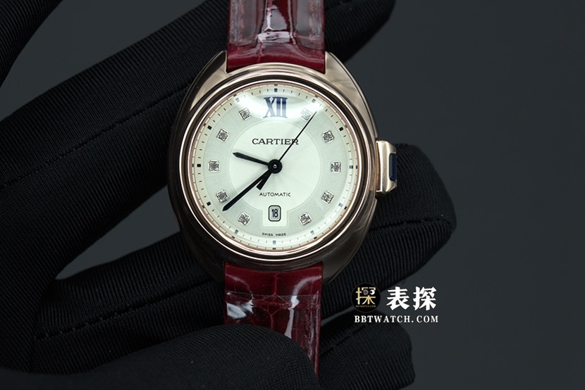 Cartier key watch ladies white dial blue needle leather strap model pictures and prices front live photo