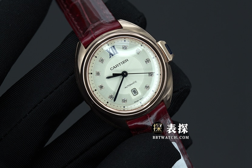 Cartier key watch ladies white dial blue needle leather strap model pictures and prices front live photo
