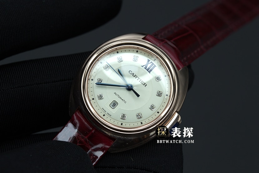 Cartier key watch ladies white dial blue needle leather strap model pictures and prices front live photo