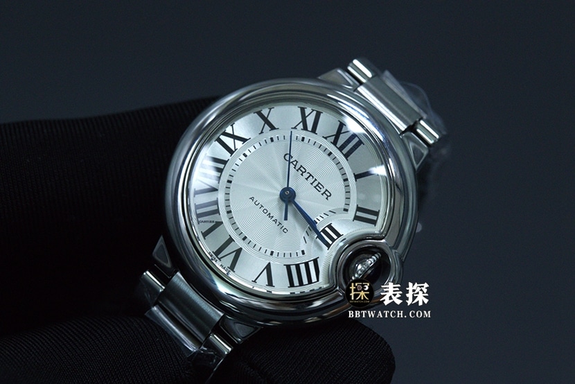 Cartier blue balloon watch women's 33mm white dial blue needle steel bracelet model pictures and prices front live photo