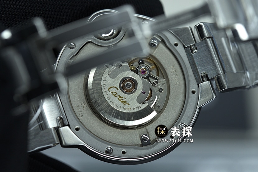 Cartier blue balloon watch women's 33mm white dial blue needle steel bracelet model pictures and prices caseback live photo