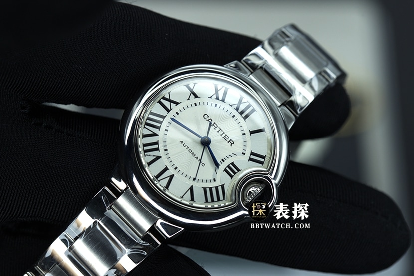 Cartier blue balloon watch women's 33mm white dial blue needle steel bracelet model pictures and prices front live photo