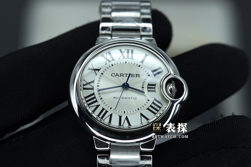 Cartier blue balloon watch women's 33mm white dial blue needle steel bracelet model pictures and prices front live photo