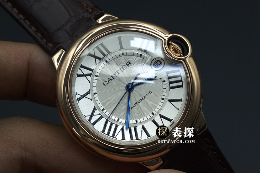 AF FactoryCartier Blue Balloon WGBB0030top-tier watch men's silver gray plate leather strap model pictures and prices front live photo