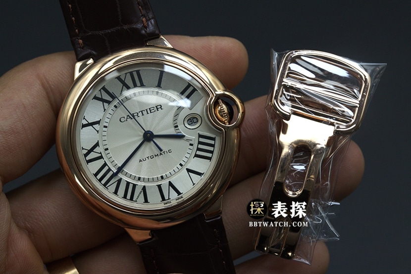 AF FactoryCartier Blue Balloon WGBB0030top-tier watch men's silver gray plate leather strap model pictures and prices front live photo