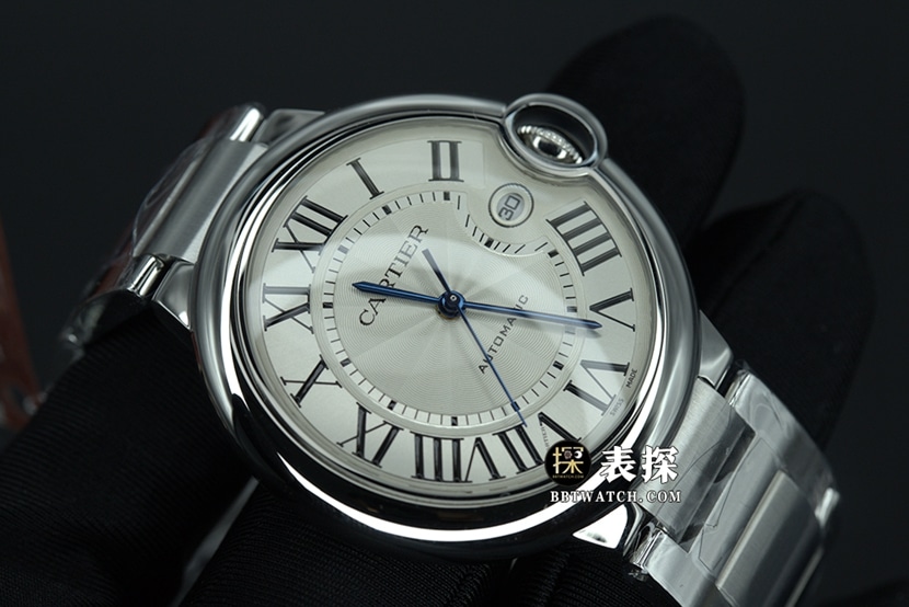 K3 factory Cartier blue balloon top-tier watch men's silver white dialsteel bracelet model pictures and prices side live photo