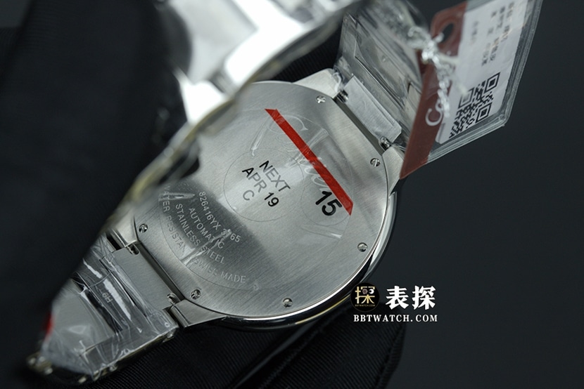 K3 factory Cartier blue balloon top-tier watch men's silver white dialsteel bracelet picture and price caseback live photo