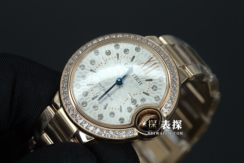 TW factory Cartier blue balloon top-tier high-quality watch women's silver dial chrysanthemum pattern diamond steel bracelet model pictures and prices front live photo