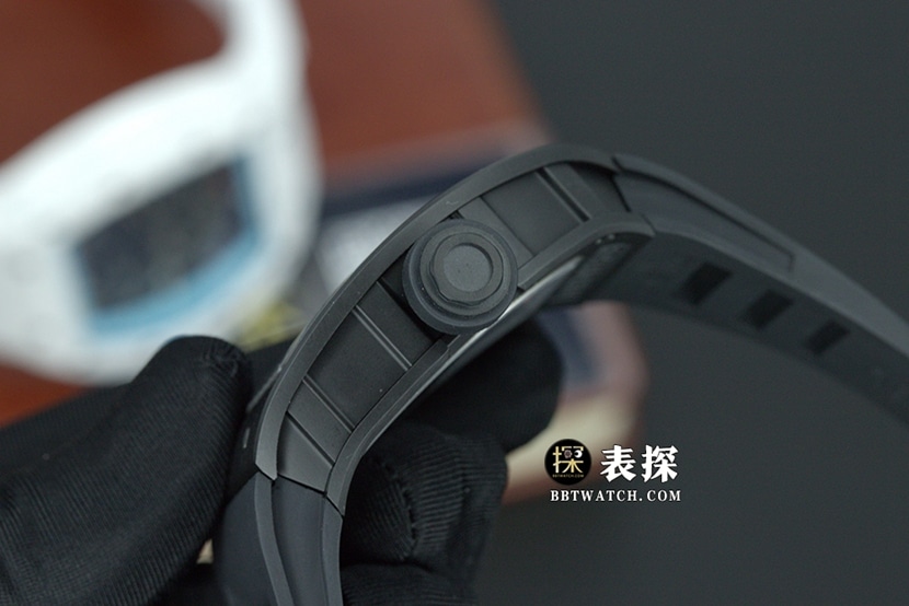 BBR men's Richard Mille1:1replica watch black ceramic hollow rubber model side live photo