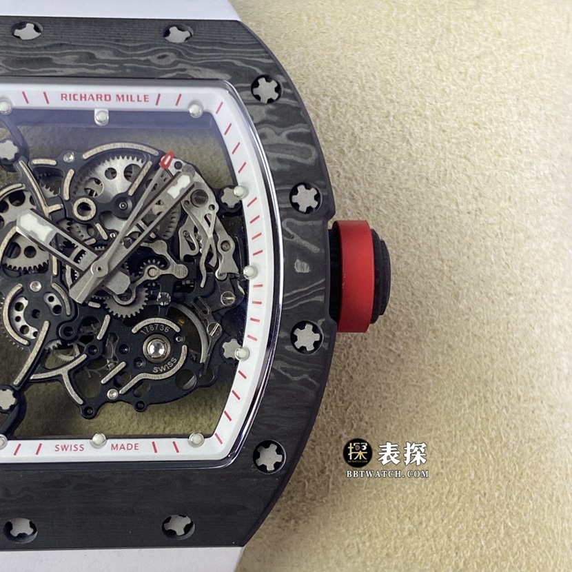 Richard Mille men's RM 055 NTPT1:1top-tier watch men's hollow disc rubber model pictures and prices front live photo