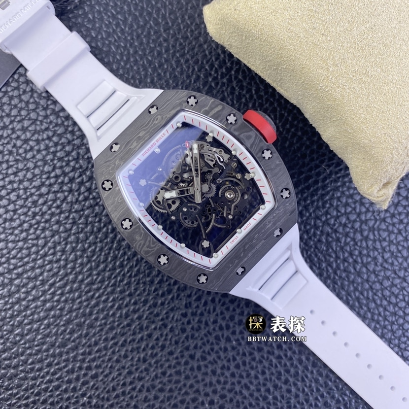 Richard Mille men's RM 055 NTPT1:1top-tier watch men's hollow disc rubber model pictures and prices front live photo